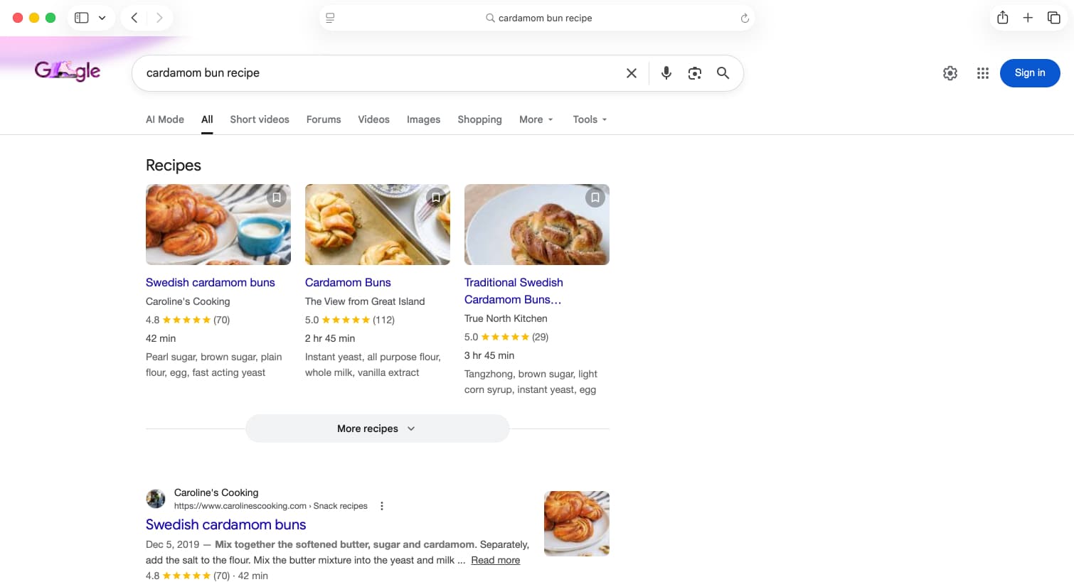 Google Search Results